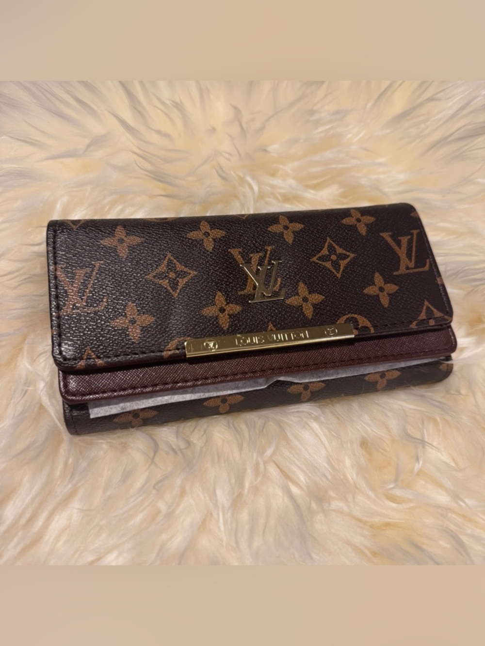 LV Monogram Trifold Continental Wallet in Brown with Gold Hardware (COPY)
